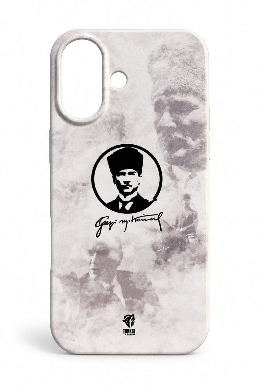 WOTOBEUS Atatürk Desenli İçi Kadife Premium Kalite Lansman Telefon Kılıfı — beyaz stüdyo fonu, 850 × 1274