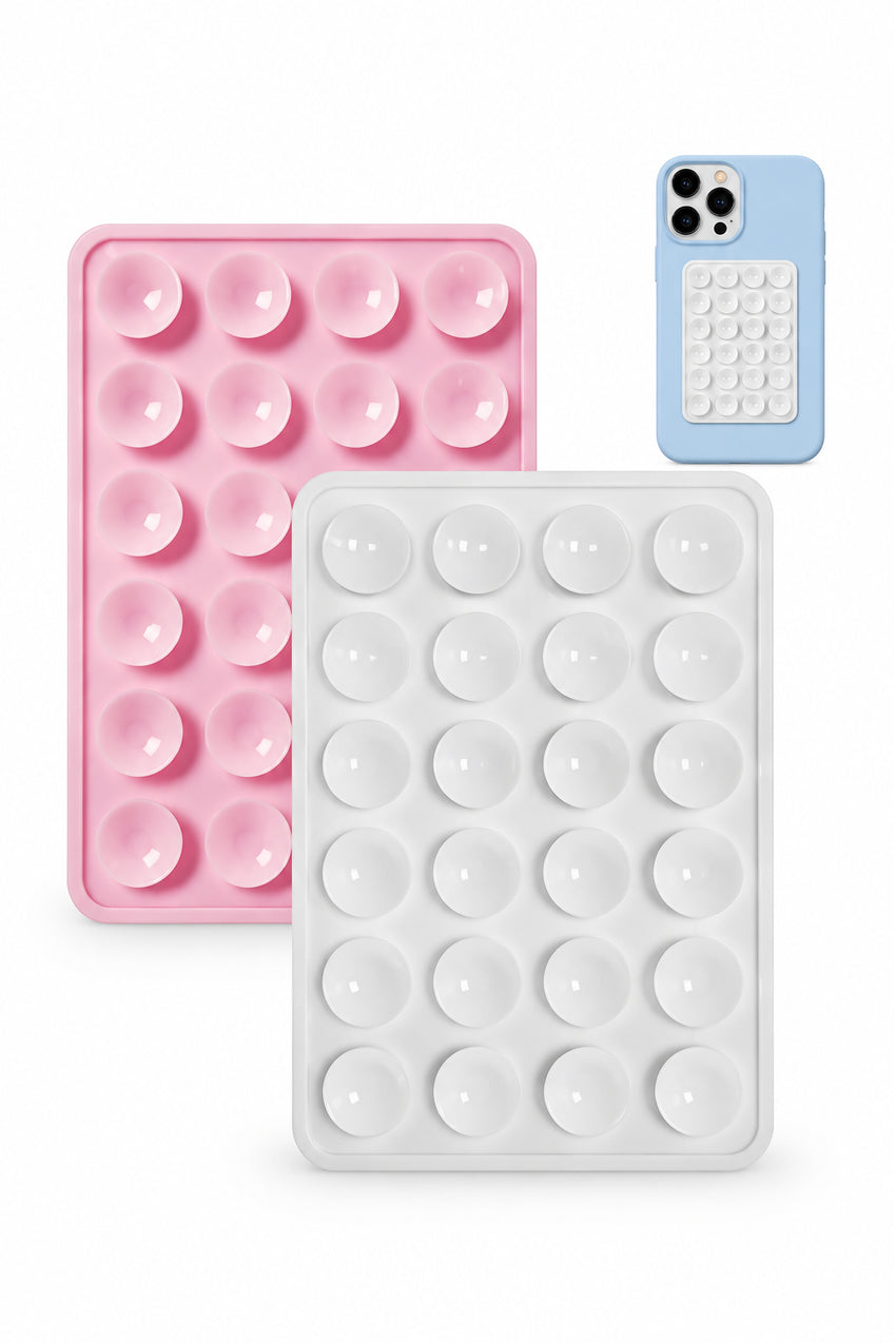 WOTOBEUS Silikonlu Vantuz Beyaz ve Pembe Telefon Vantuz Tutucu 2 Adet — beyaz stüdyo fonu, 850 × 1274