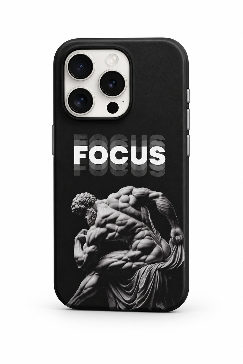 Siyah Focus Heykel tasarımlı telefon kılıfı