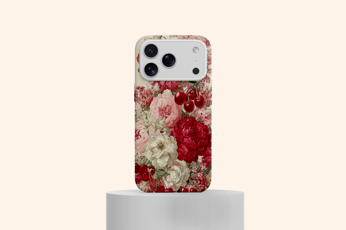 WOTOBEUS Kiraz ve Şakayık Çiçekli Telefon Kılıfı