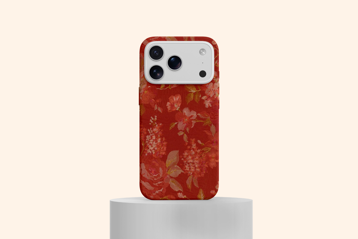 WOTOBEUS Kiremit Çiçek Desenli Telefon Kılıfı