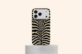 WOTOBEUS Siyah Krem Zebra Desenli Telefon Kılıfı