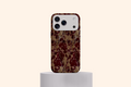 WOTOBEUS Bordo Vintage Çiçek Desenli Telefon Kılıfı