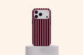 WOTOBEUS Pembe Bordo Çizgili Telefon Kılıfı