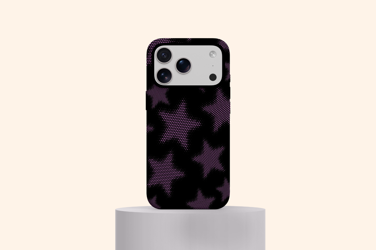 WOTOBEUS Siyah Mor Noktalı Soyut Telefon Kılıfı