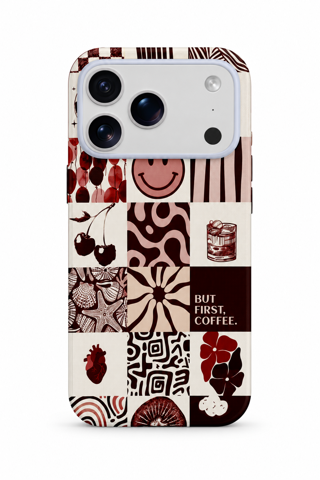 WOTOBEUS Bordo Retro Kolaj - iPhone 17 Pro Max üzerinde mokap