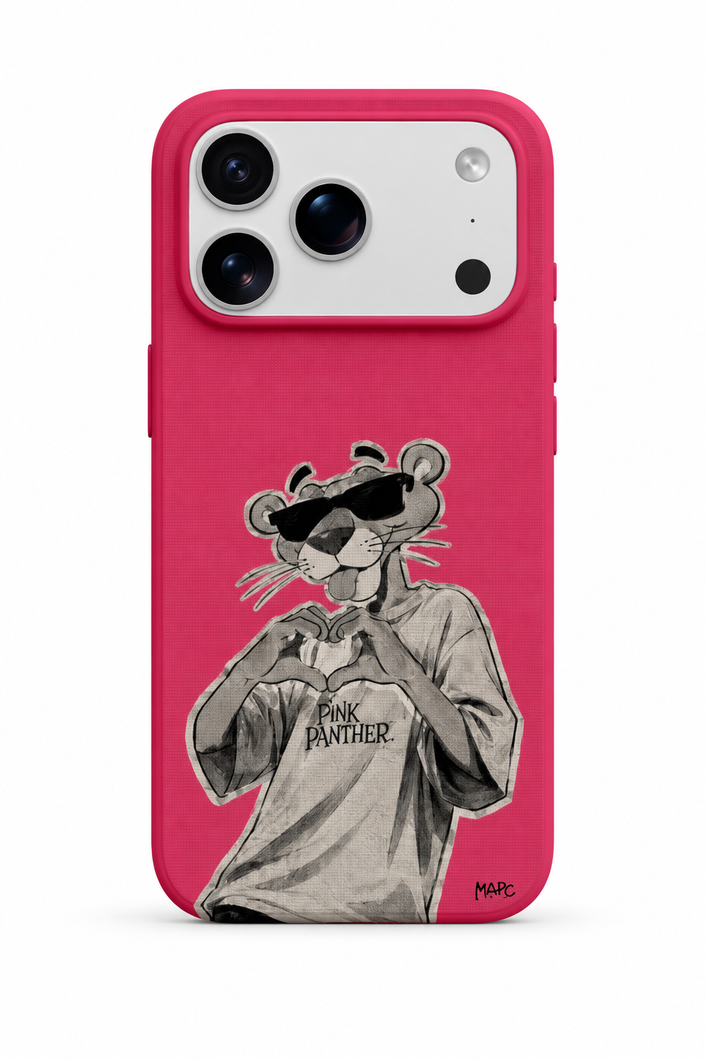 WOTOBEUS Pembe Gözlüklü Panter - iPhone 17 Pro Max üzerinde mokap