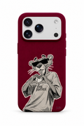 WOTOBEUS Bordo Gözlüklü Panter - iPhone 17 Pro Max üzerinde mokap