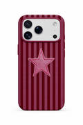 WOTOBEUS Bordo Çizgili Pembe Yıldız - iPhone 17 Pro Max üzerinde mokap