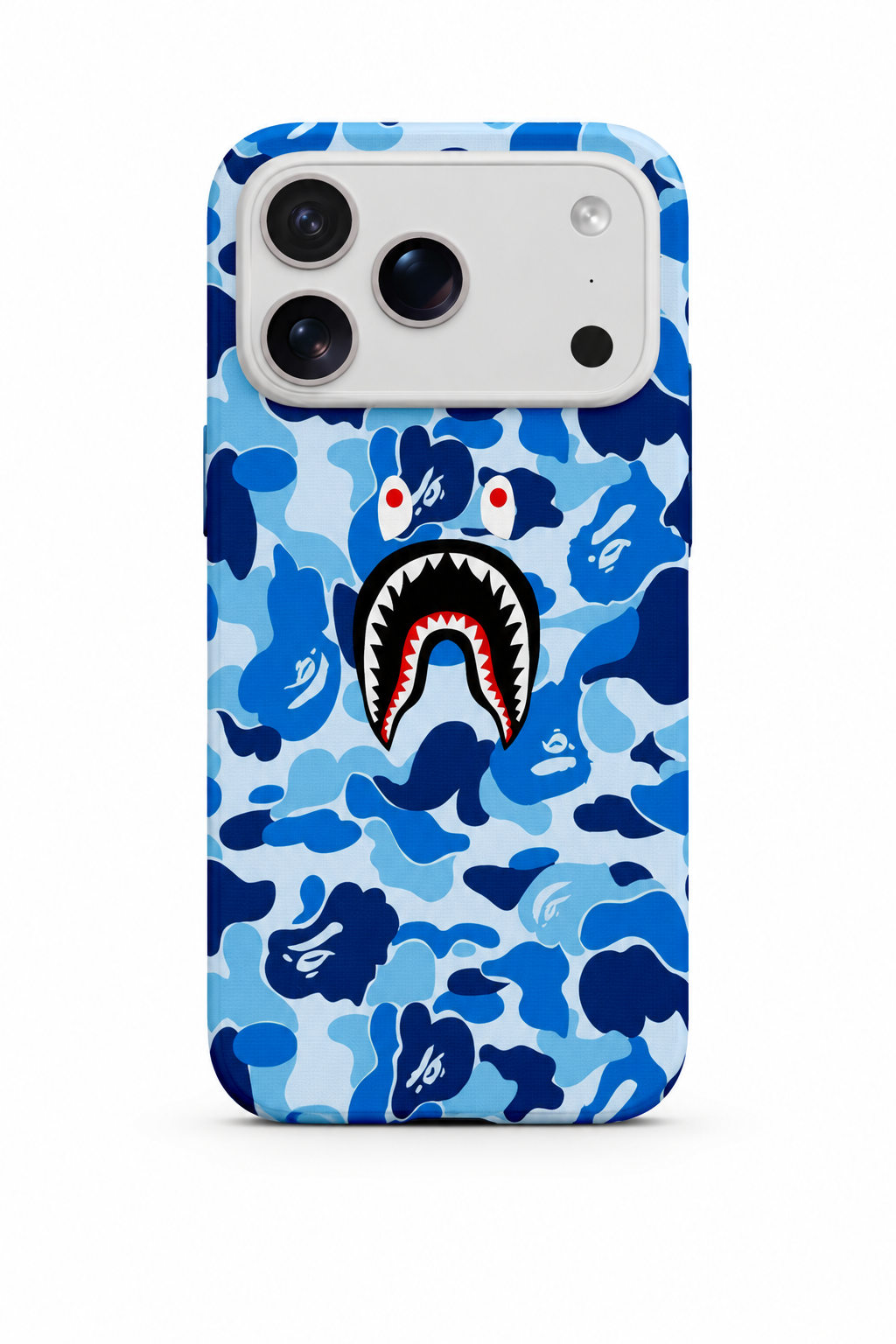WOTOBEUS Mavi Kamuflaj Köpekbalığı - iPhone 17 Pro Max üzerinde mokap