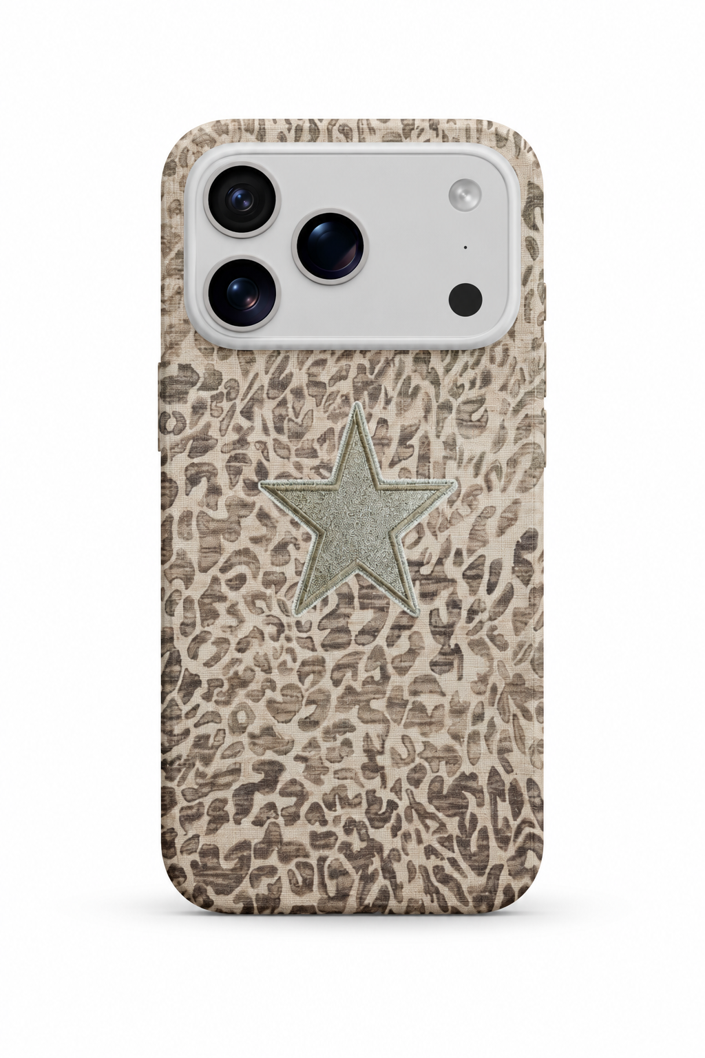 WOTOBEUS Leopar Gri Yıldız - iPhone 17 Pro Max üzerinde mokap