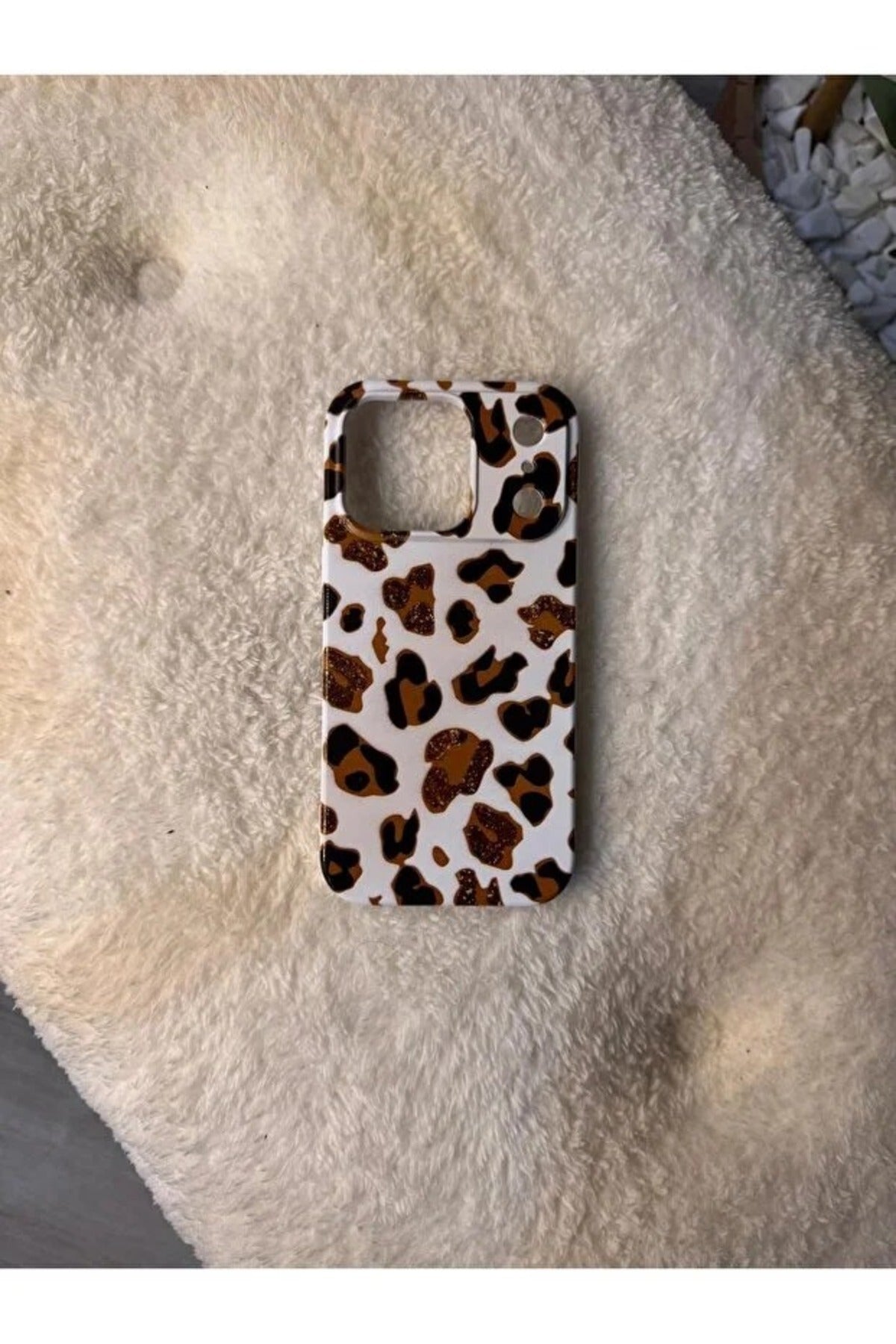 WOTOBEUS Sim Kabartma Leopar Özel Tasarım İçi Kadife Premium Lansman Telefon Kılıfı