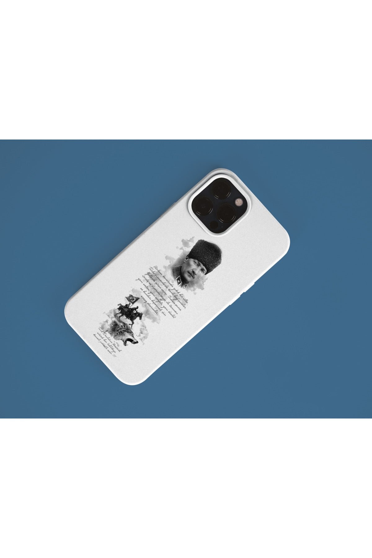 WOTOBEUS Atatürk Köşe Tasarım İçi Kadife Dışı Premium Silikon 10 Kasım Çalışma Telefon Kılıfı