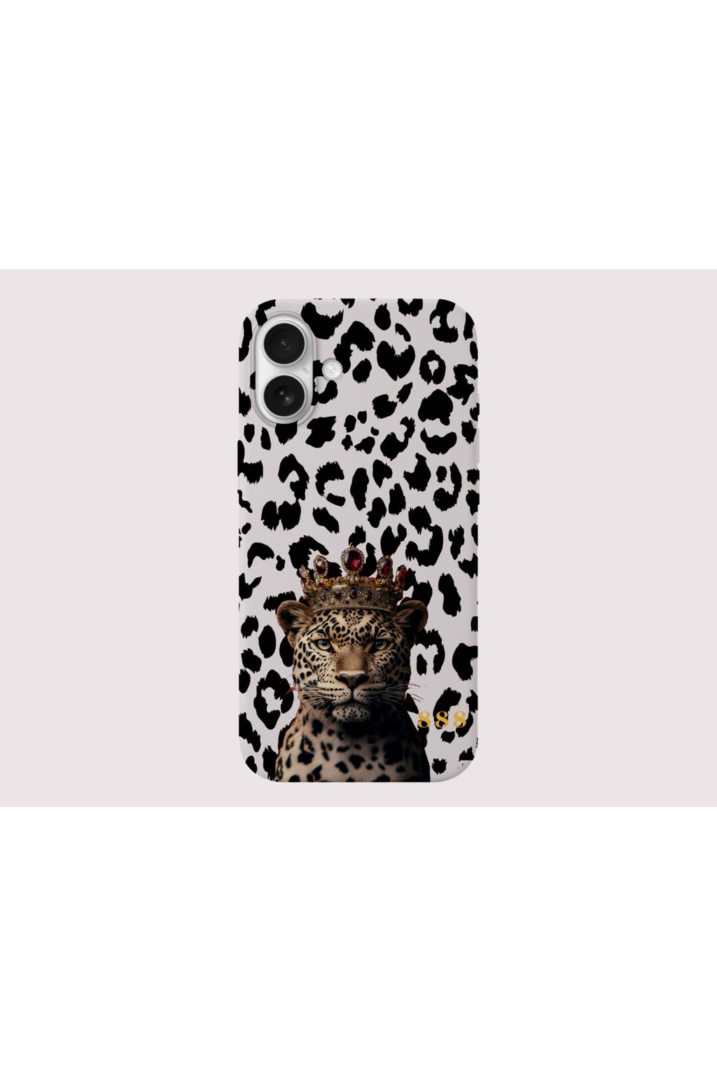 WOTOBEUS Royal Leopard 888 Serisi Taçlı Leopar Desenli Premium Lansman Kılıf