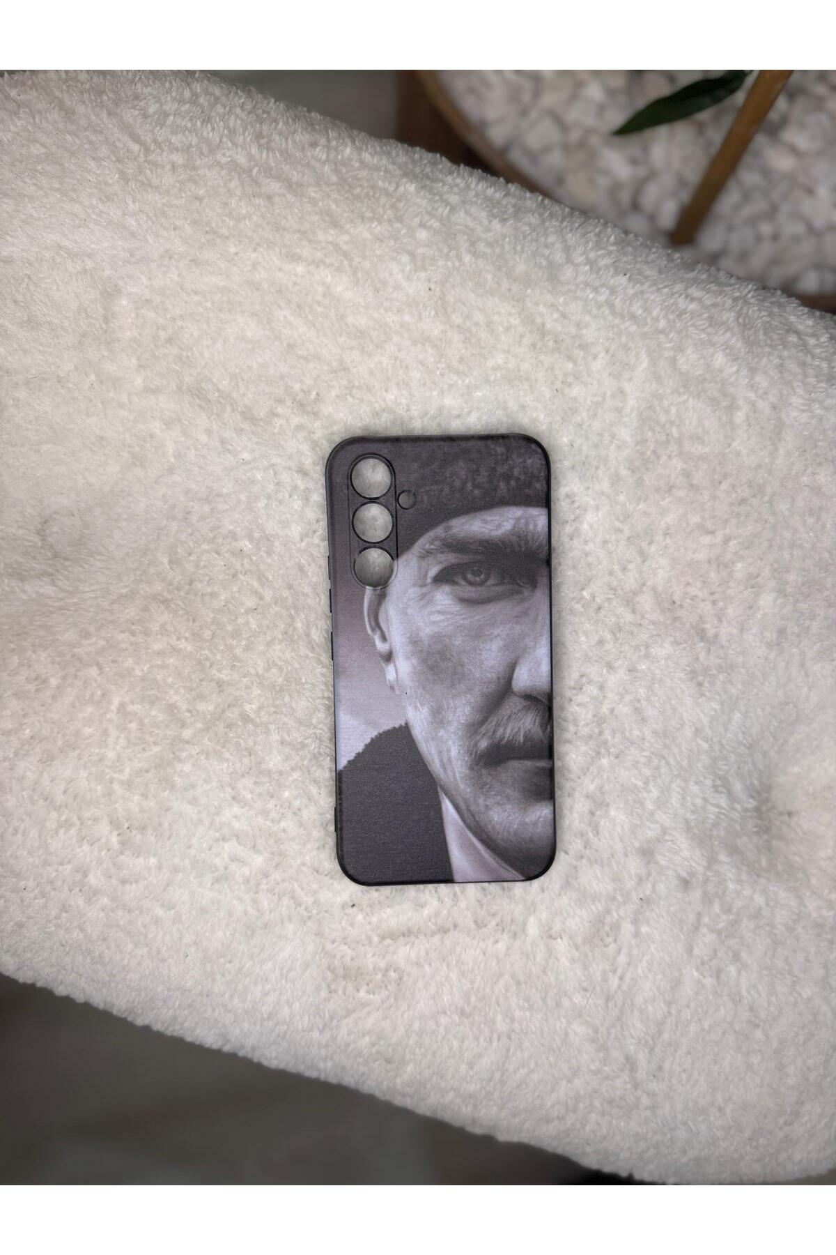 WOTOBEUS Samsung Galaxy S23 FE Tasarım Kılıf, Leopar Kılıf, Atatürk Kılıf, İçi Kadife Kılıf