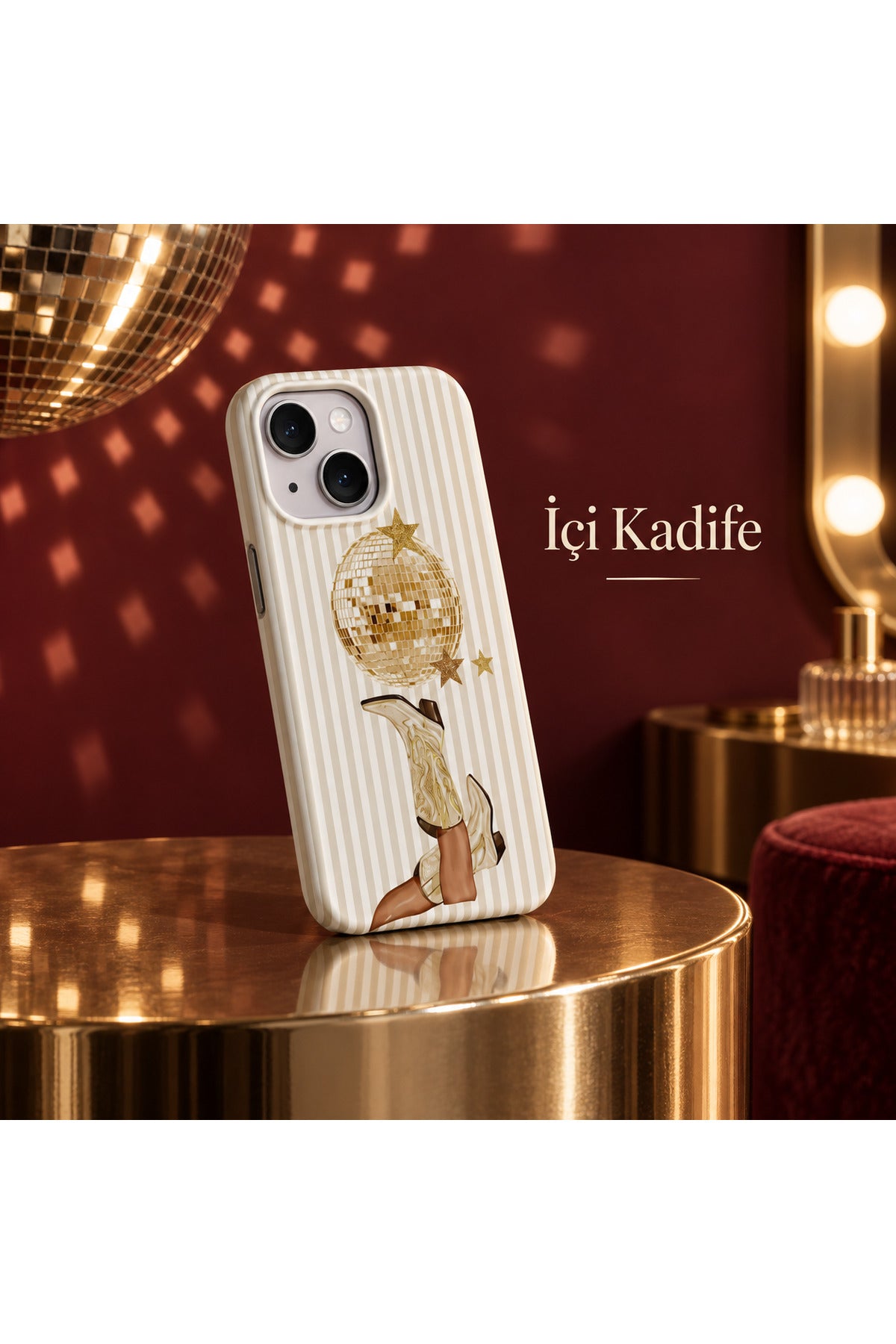 WOTOBEUS İçi Kadife Star Trend Tasarım İçi Kadife Premium Lansman Telefon Kılıfı