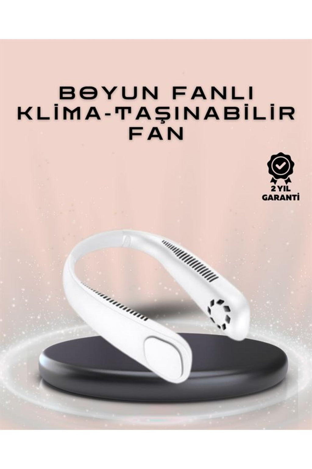 WOTOBEUS Giyilebilir Sessiz Fan | 224g Hafif, Bladeless Güvenli Tasarım, 5 Vitesli Soğutma, USB Şarjlı Fan