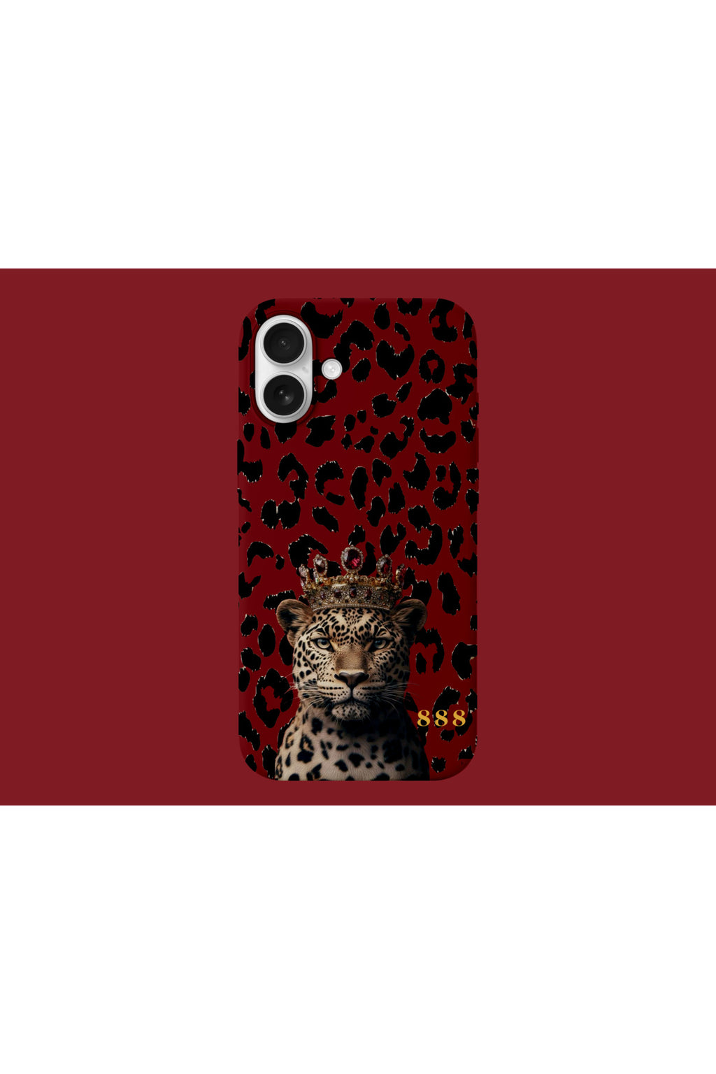 WOTOBEUS Royal Leopard 888 Serisi Taçlı Leopar Desenli Premium Lansman Kılıf