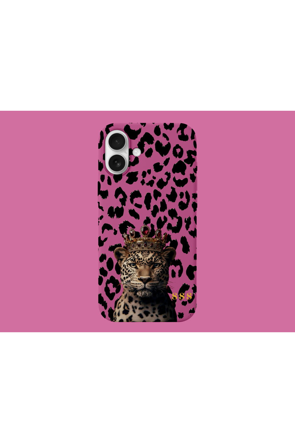 WOTOBEUS Royal Leopard 888 Serisi Taçlı Leopar Desenli Premium Lansman Kılıf