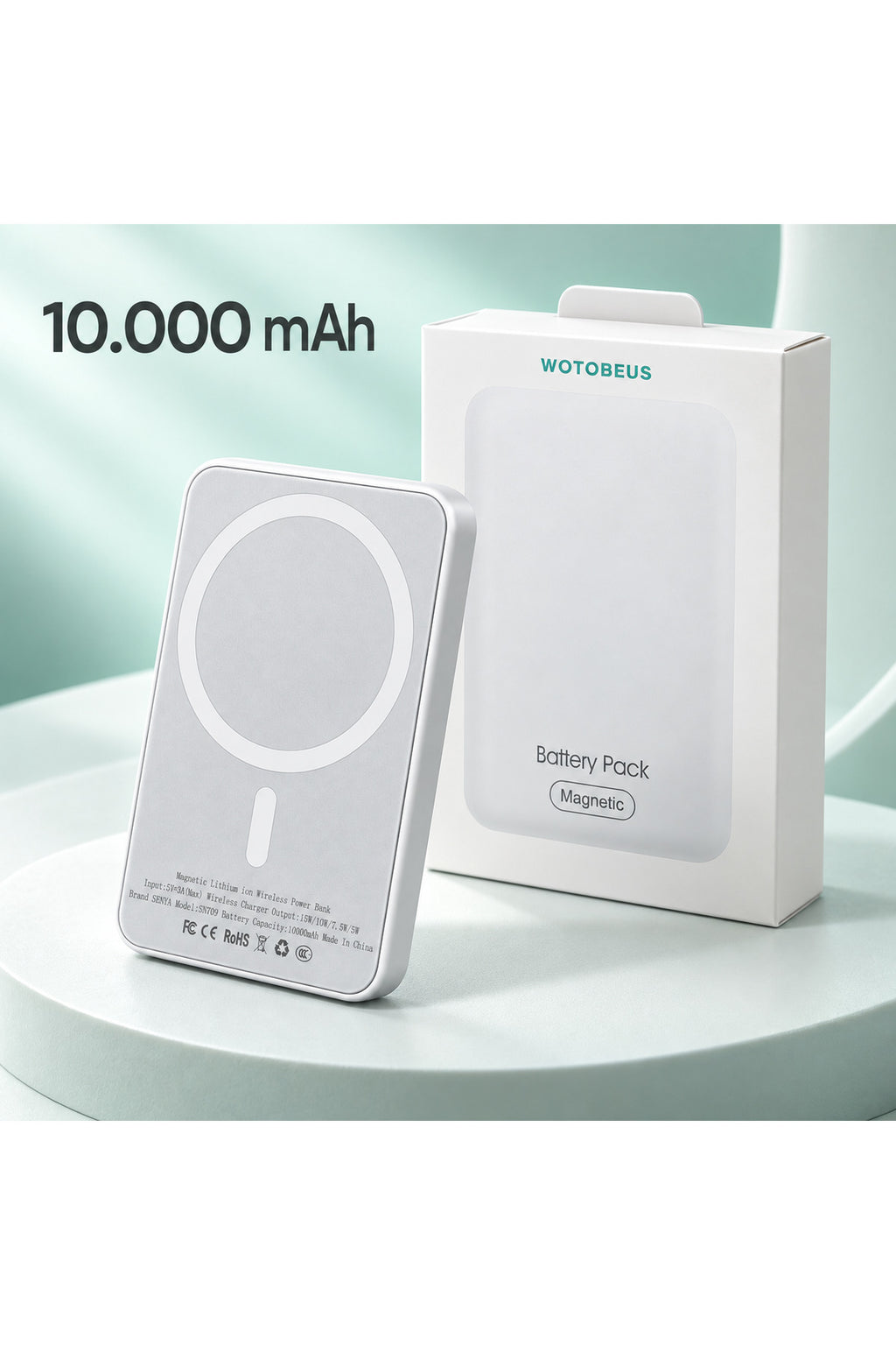 WOTOBEUS Power Bank Taşınabilir Magsafe Özellikli 10.000 Mah İphone Ve Android Model Magsafe Özellikli Bütün Cihazlar İle Uyumlu Kaymaz Mıknatıs Tutuş