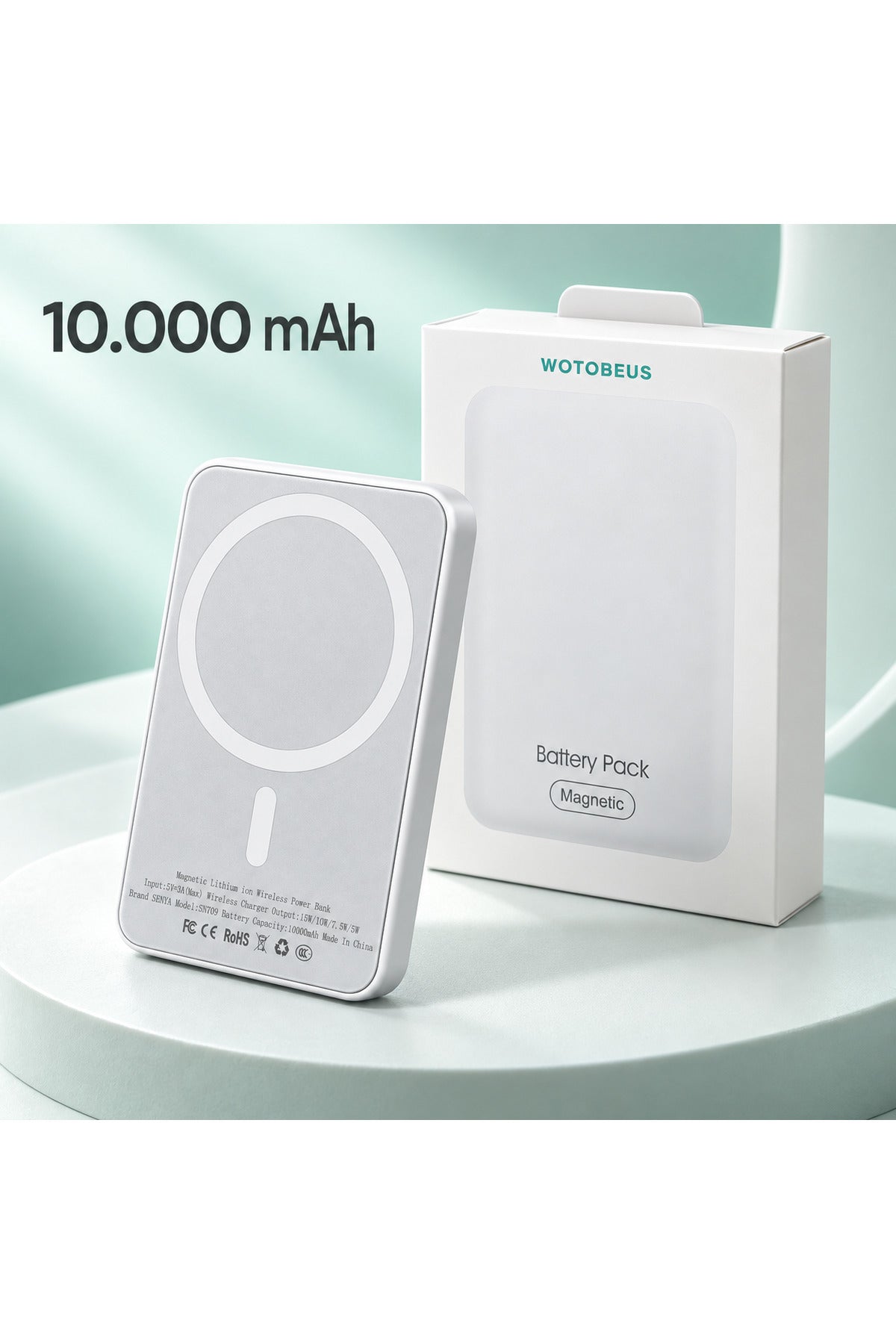 WOTOBEUS Power Bank Taşınabilir Magsafe Özellikli 10.000 Mah İphone Ve Android Model Magsafe Özellikli Bütün Cihazlar İle Uyumlu Kaymaz Mıknatıs Tutuş