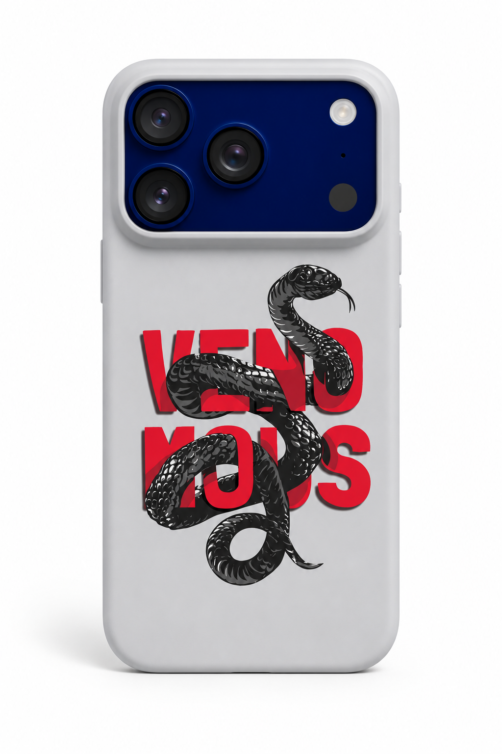 WOTOBEUS Gri Venomous Yılan Tasarımlı Telefon Kılıfı
