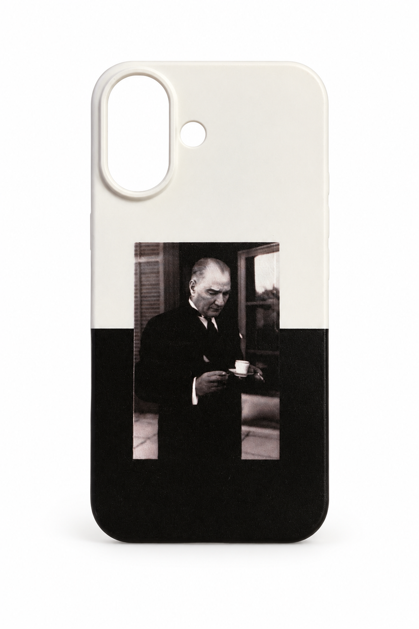 WOTOBEUS Atatürk Desenli İçi Kadife Premium Kalite Lansman Telefon Kılıfı — beyaz stüdyo fonu, 850 × 1274