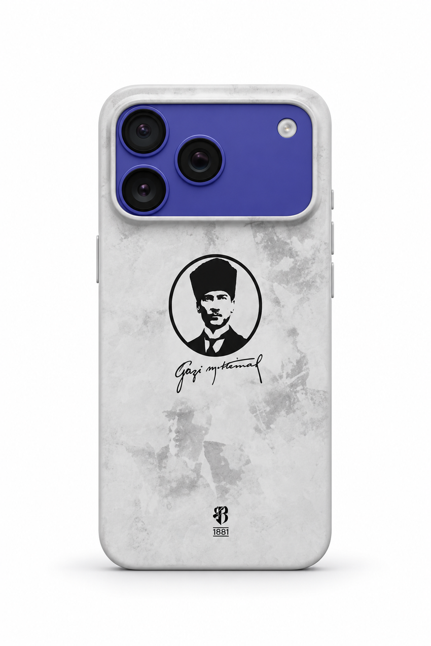 WOTOBEUS Atatürk Desenli İçi Kadife Premium Kalite Lansman Telefon Kılıfı — beyaz stüdyo fonu, 850 × 1274